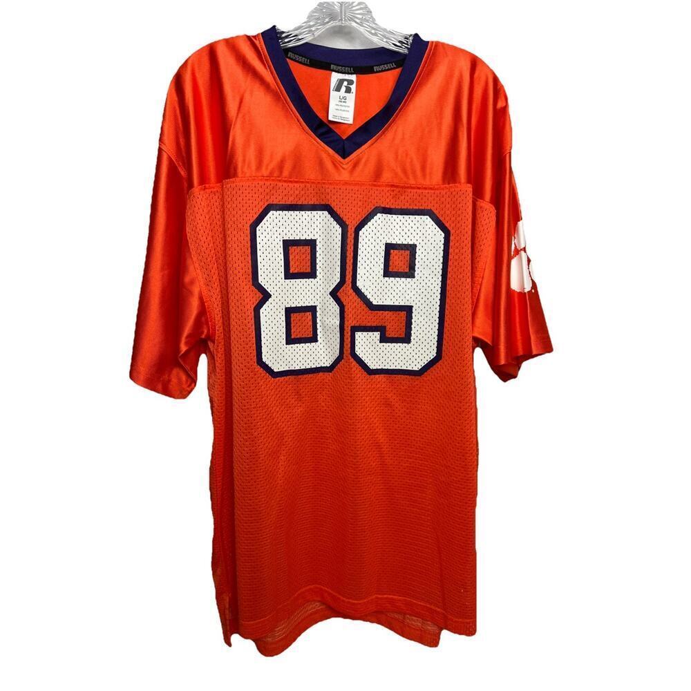 Russell Althetic Clemson Tigers Football Jersey Mens Large 89 Orange Purple